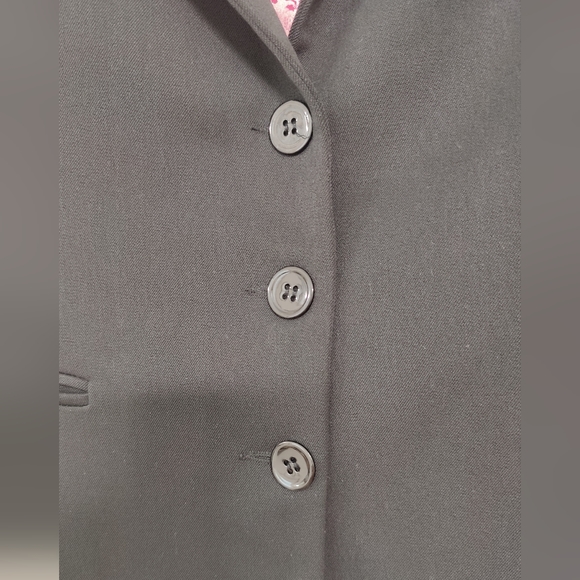 Vertigo Paris Black Blazer pink floral lining Size Medium made in France - Picture 2 of 10